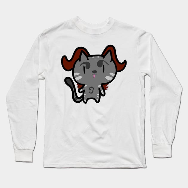 Evil cat flying Long Sleeve T-Shirt by FzyXtion